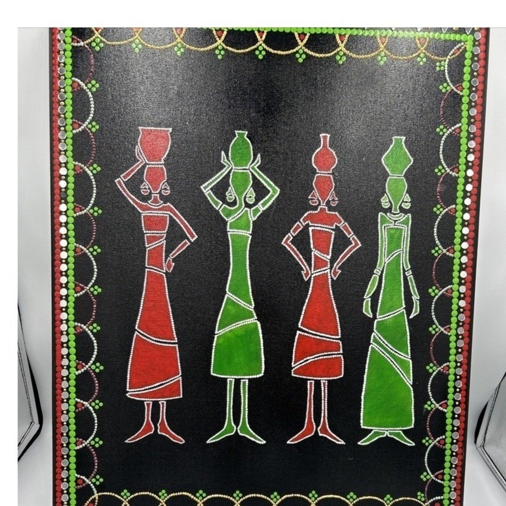 Hand designed Tribal Wall Art red and green